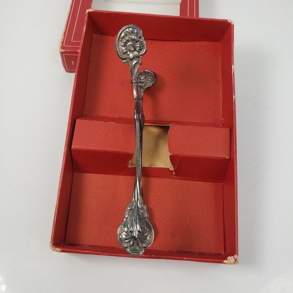 Vintage Nils Johan of Sweden Tidbit Tongs Silverplated Sugar Tongs Hinged w/Box - Picture 14 of 16